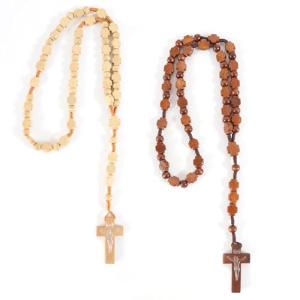 2x Rosario de Madera de Olivo Tallado a Mano con Cuentas en…