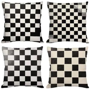 Fundas Cojines 70x70 cm Juego de 4 En Beige Negro Cojines E…