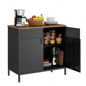 SONGMICS Armario de Almacenamiento, Aparador de Metal, Dobl…