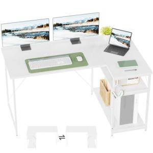 TRIUMPHKEY Escritorio Esquinero en L de 140x80 cm con Almac…