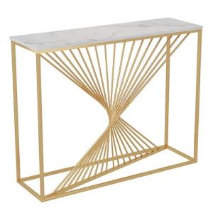 Moderna mesa consola de mármol con marco de hierro, elegant…