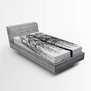 ABAKUHAUS En Blanco y Negro Sábana Elastizada, Barren Natur…