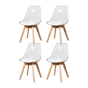 HJhomeheart Juego de 4 Sillas de Comedor Transparentes Mode…