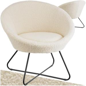 tectake® Sillón de Cóctel Redondo, Estilo Escandinavo, Resp…