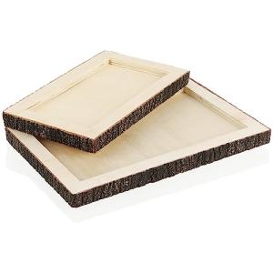 COM-FOUR® 2X Bandeja de Madera - Tablero de Madera Rectangu…
