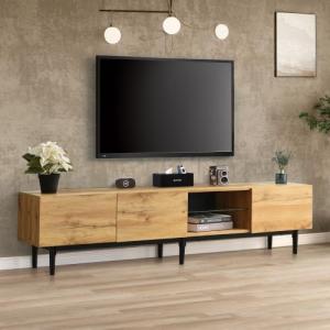 SogesHome Mueble de TV con diseño moderno de grano de mader…