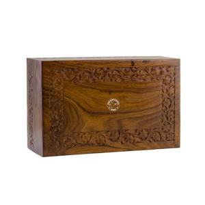 HIND HANDICRAFTS Caja de cremación de madera hecha a mano y…