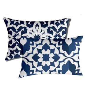 Cojines Exterior 30x50 cm Azul Cojines Sofa Geometría Cushi…