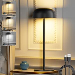 LuJasi Lámpara de Mesa Inalámbrica, Lámpara de Noche Recarg…