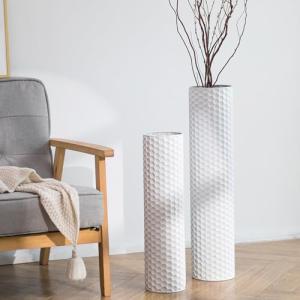 Sziqiqi Jarron de Suelo Grande Blanco: 70/55 cm Jarrones Al…