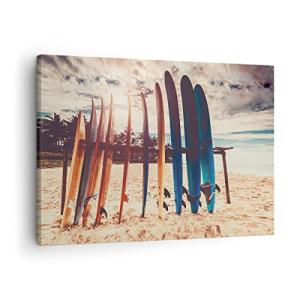 ARTTOR Lienzos decorativos Surf Playa Tabla Cuadro Sobre Li…