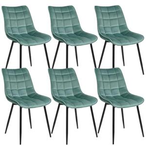 WOLTU Pack de 6 Sillas de Comedor Asiento de Terciopelo Sil…