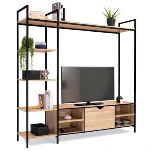 IDMarket – Conjunto de mueble de TV de 170 cm Detroit con e…
