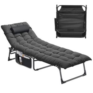YITAHOME Tumbona Plegable Playa con Cojín 190x68x31cm Tumbo…