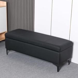 Genérico Banco Rectangular Negro con Espacio de Almacenamie…