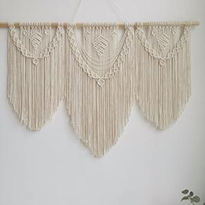 Hibisaws Tapiz de macrame de arte tejido, decoración de par…