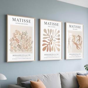 PWAAHDC Juego de 3 lienzos de Matisse para pared, decoració…