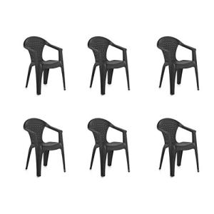 Shaf Dream Set de 6 sillas de jardín, Color Gris Antracita,…