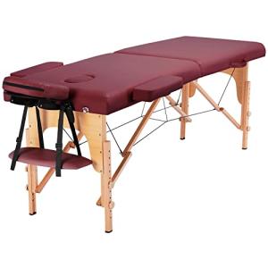 Yaheetech Mesa de masaje móvil con pies de madera, 2 zonas,…