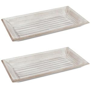 COM-FOUR® Juego de bandejas de Madera de 2 Piezas - Bandeja…