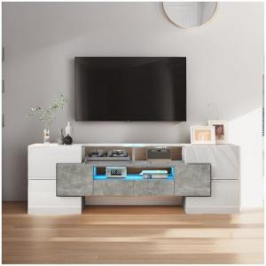 Wyibwy Mueble para TV, 145 x 51 x 30 cm, iluminación LED, m…