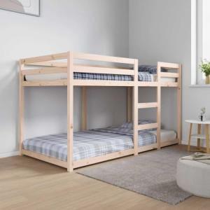 vidaXL Cama litera sin colchón Madera Maciza de Pino 90x190…