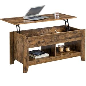 Yaheetech Mesa Centro Elevable de Madera Mesa Café con Revi…