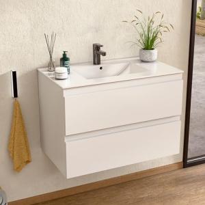 BELLOBATH - Mueble Baño Suspendido con Lavabo de Cerámica y…