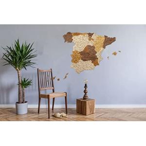 Mapa de madera 2D de España - Mapa de varias capas, madera…