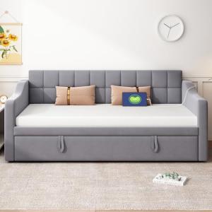 Moimhear Cama tapizada sofá cama 2 en 1 multifunción 90/180…