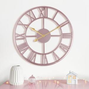 Lafocuse 40cm Reloj de Pared Grande, Oro Rosa Único Silenci…
