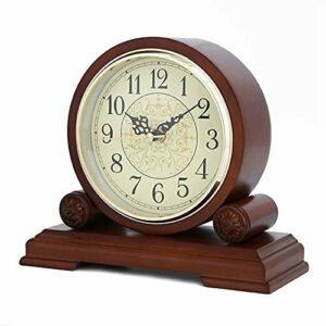 SGeneE Reloj de mesa retro de madera, diseño rústico con ba…
