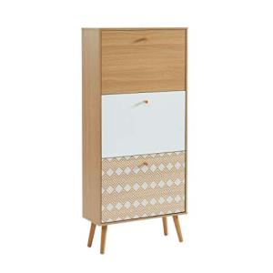 BAÏTA LEIKA04 - Mueble zapatero, roble y blanco, 60 x 23,5…
