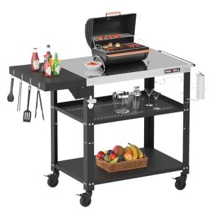 PARGRILL Carro de Barbacoa de Acero Inoxidable LFGB con 3 N…