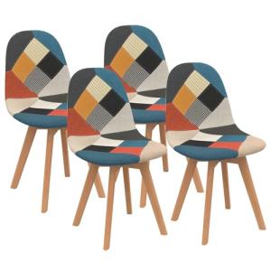 IDMarket – Juego de 4 sillas Sara con diseño de Patchwork,…