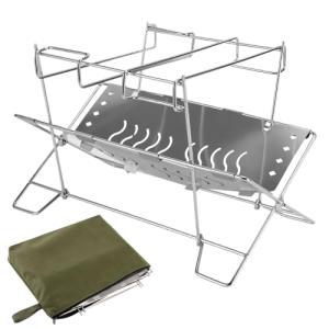 Ahuuen Soporte Para Fogata,Soporte Plegable de Acero Inoxid…