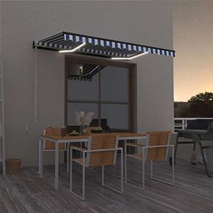 Toldo Manual retráctil con LED, MOONAIRY Toldos Exterior Te…