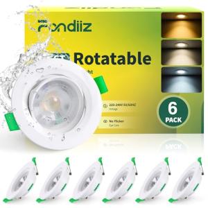 Fondiiz Focos LED Interior Techo Rotable, 5W 480LM Downligh…