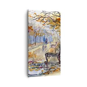 Cuadros Decoracion Salon Path Banco otoño mujer Lienzos dec…