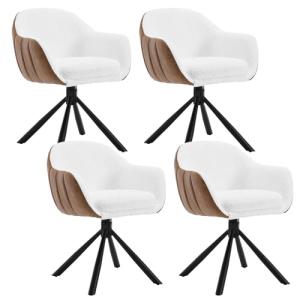 WOLTU Pack 4 Sillas de Comedor Giratorias, Sillas Cocina, S…