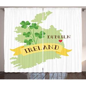 ABAKUHAUS Mapa de Irlanda Cortinas, Tema de la Naturaleza d…