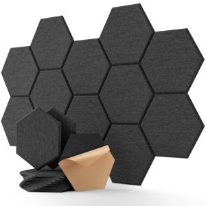 Paneles acústicos hexagonales autoadhesivos, paquete de 12,…