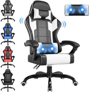 Airfish Silla Gaming con Masajeador,Silla Gamer con Reposac…