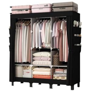 LOEFME Armario de 172 x 130 x 45 cm para dormitorio, armari…