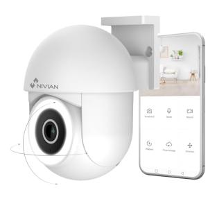 NIVIAN Cámara WiFi PTZ 2K 3MP con Giro 360° y Visión Noctur…