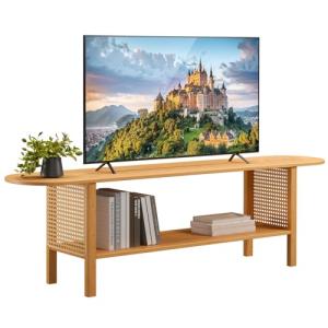 HollyHOME Mueble TV de 2 Niveles, Muebles TV Salon con Ratt…