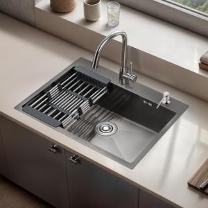 Stanew noxidable Fregadero Cocina 1 seno 68 x 45 cm, Sobre…