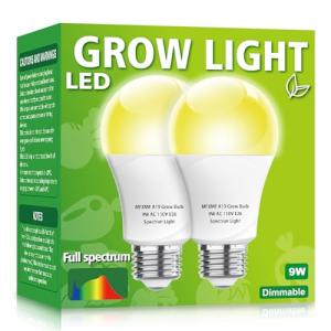 mfxmf Paquete de 2 bombillas LED de crecimiento A19, foco d…