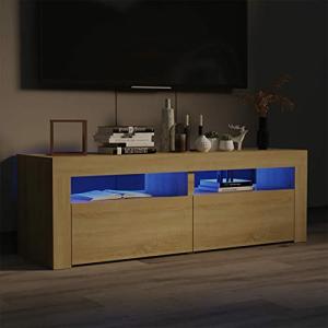 ZEYUAN Armario TV con Luces LED, Muebles De Salon, Mesa TV,…