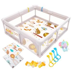 Akeraq Parque Infantil Bebe 120x120cm   Esterilla Acolchada…